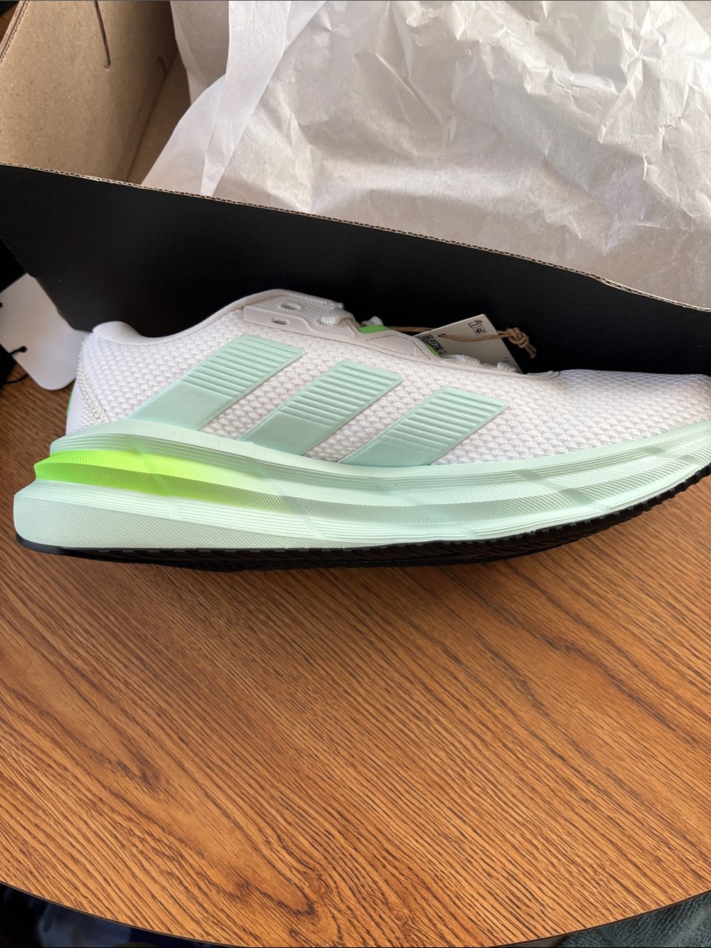 adidas White & Mint Green Women's Athletic Running Shoe